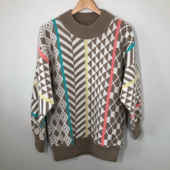 Vintage Flying  Sportswear Inc. Funky Pattern Sweater - Picture 1 of 5